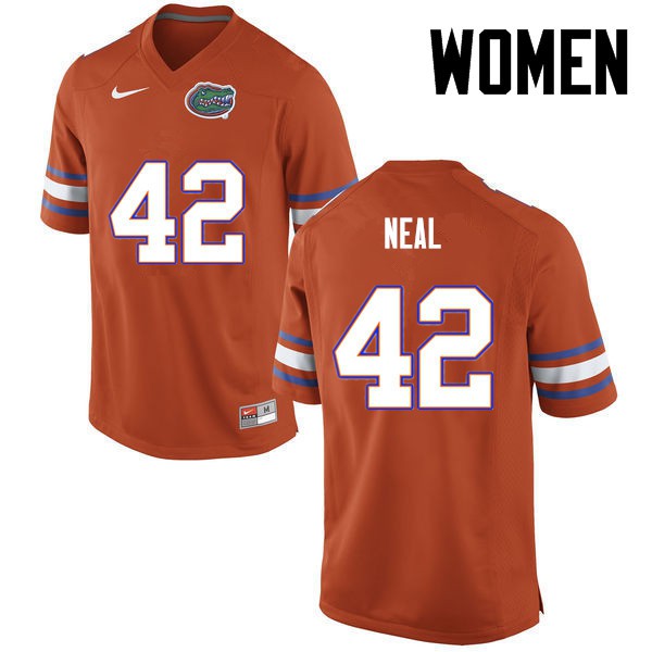 Florida Gators Women #42 Keanu Neal College Football Jersey Orange
